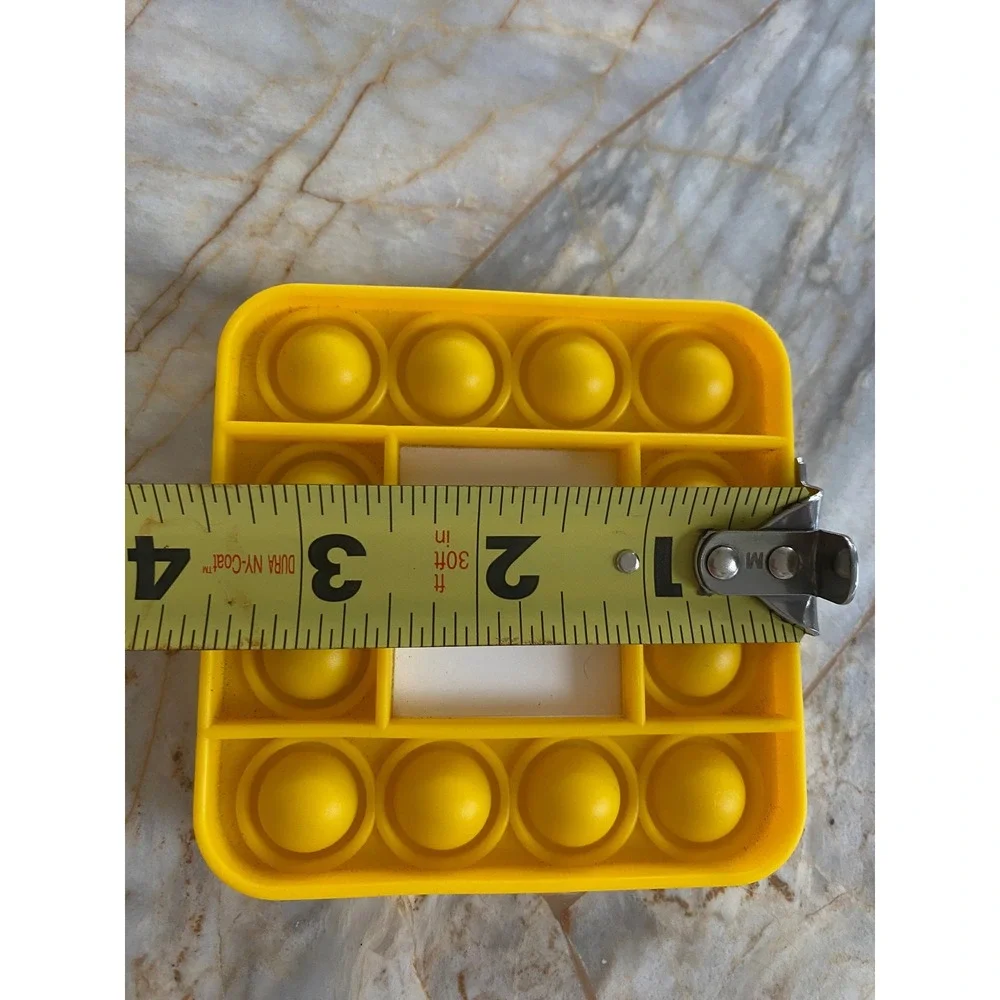 Yellow‎ Square Pop Fidget Toy Kawaii Smiling Face Sensory Stress Relief 4x4